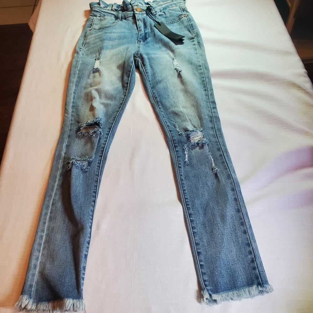Black Label C'est Toi Womens Size 3 / 27 Paperbag Ankle Skinny Denim Jeans NWT